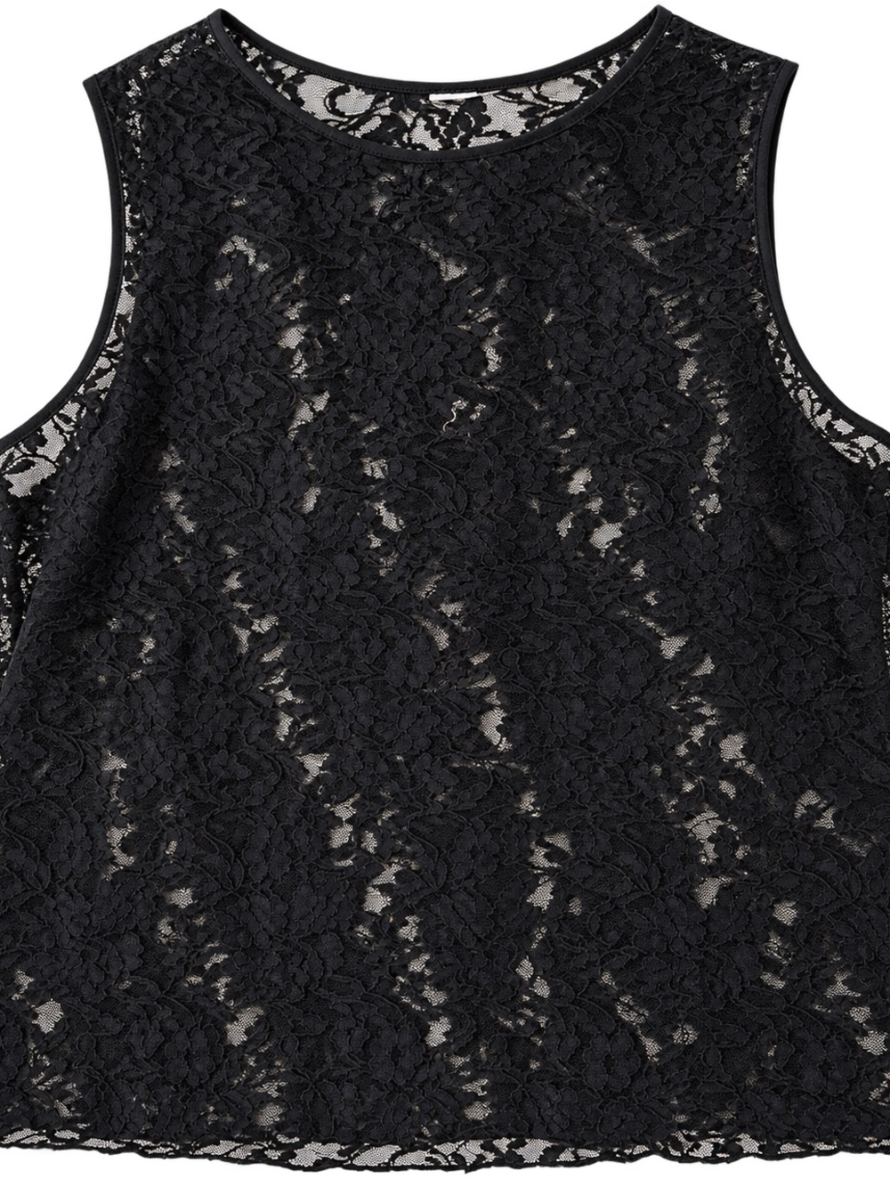 DKNY Black Floral Lace Sleeveless Sheer Top Blouse  Layering